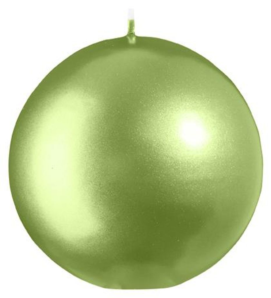 Kugelkerzen Metallic-Lack Matt Grün Ø 10 cm, 6 Stück
