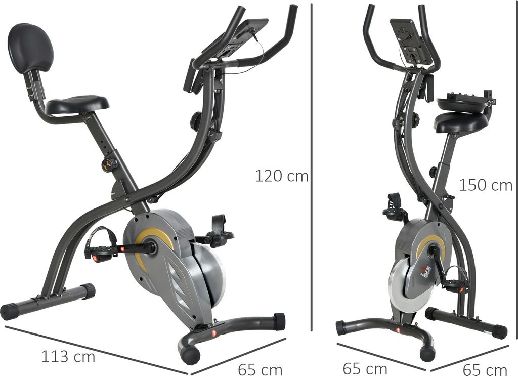 HOMCOM Heimtrainer, 2-in-1 Fahrradtrainer 6 kg Schwungrad, Produktbild 3