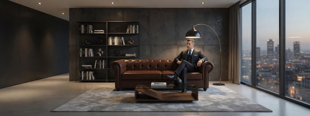 Chesterfield Sofa 4 Sitzer Braun Kunstleder Für Büro Modern
