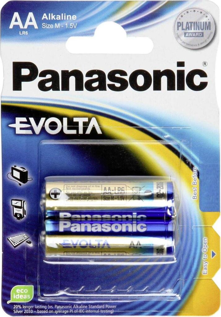 Panasonic Evolta AA, Jednorazowa bateria, Alkaliczny, 1,5 Zdjęcie produktu 