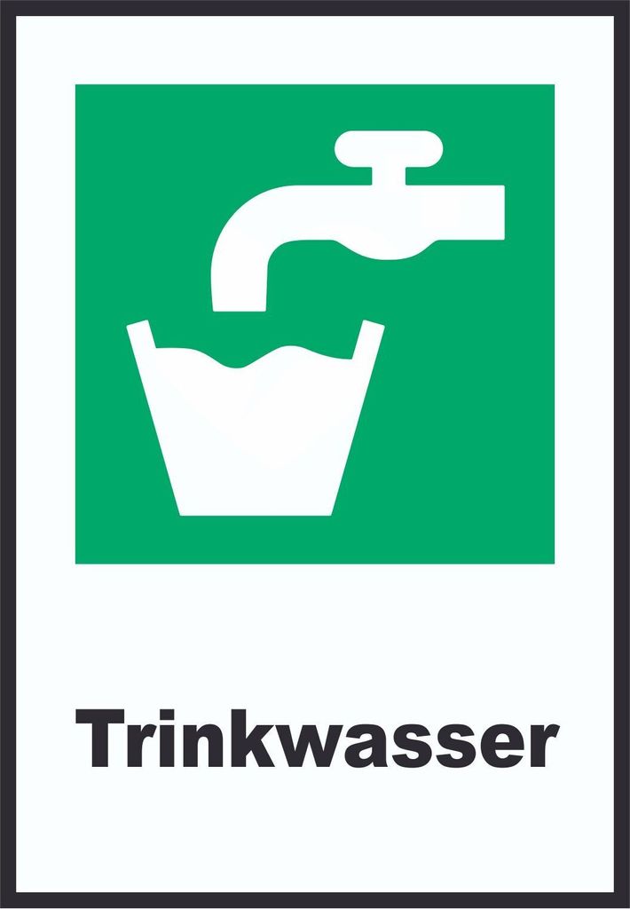 Trinkwasser A1 Rückseite selbstklebend Schild