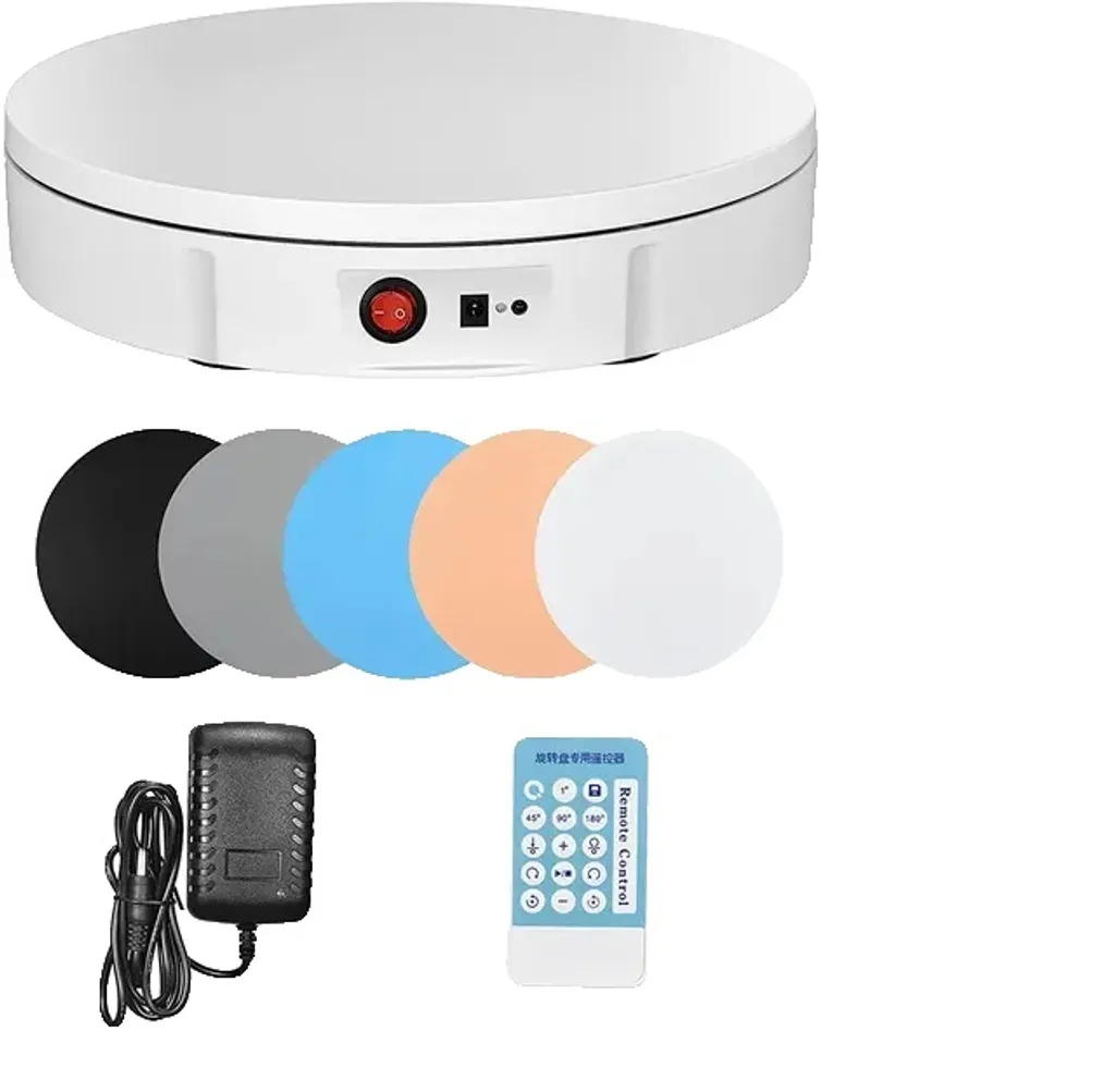 Présentoir électrique rotatif blanc 360° avec prise EU pour bijoux