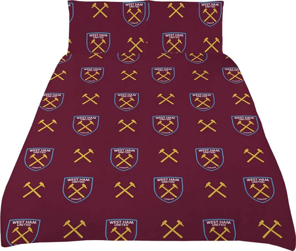 Housse de Couette West Ham United Kingsize avec Taies d'Oreiller Or