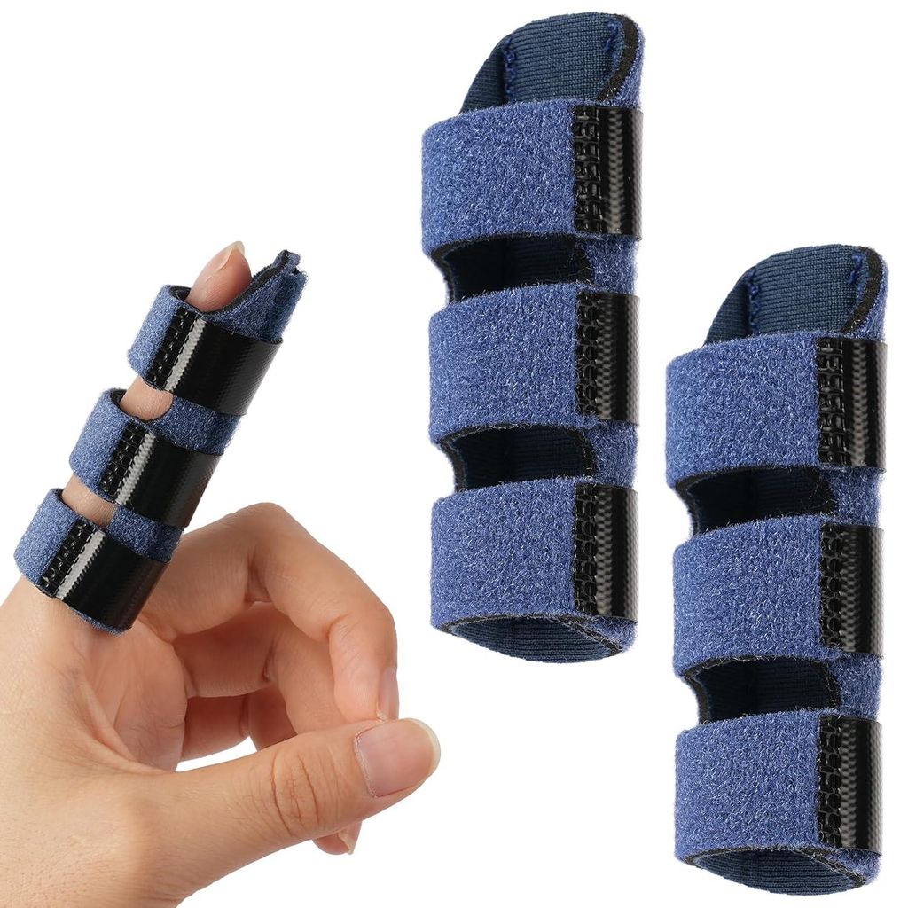 Cool-i Verstellbare Fingerschiene mit Aluminiumstreifen – Fingerstütze zur Ruhigstellung, atmungsaktiv, Universalgröße, 2 Stück