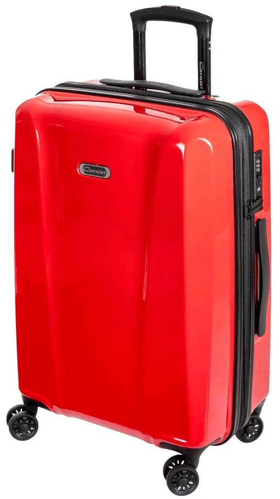 Rote Koffer 65 cm, mittelgroßer Hartschalenkoffer Trolley Cavalet Bowatex