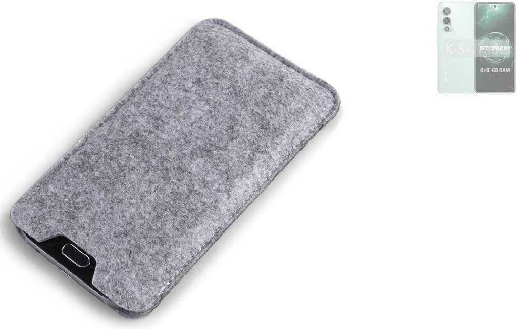 K-S-Trade Filz Handyhülle kompatibel mit Lava Storm 5G Schutzhülle Filztasche Filz Tasche Case Sleeve Handy Hülle Filzhülle grau