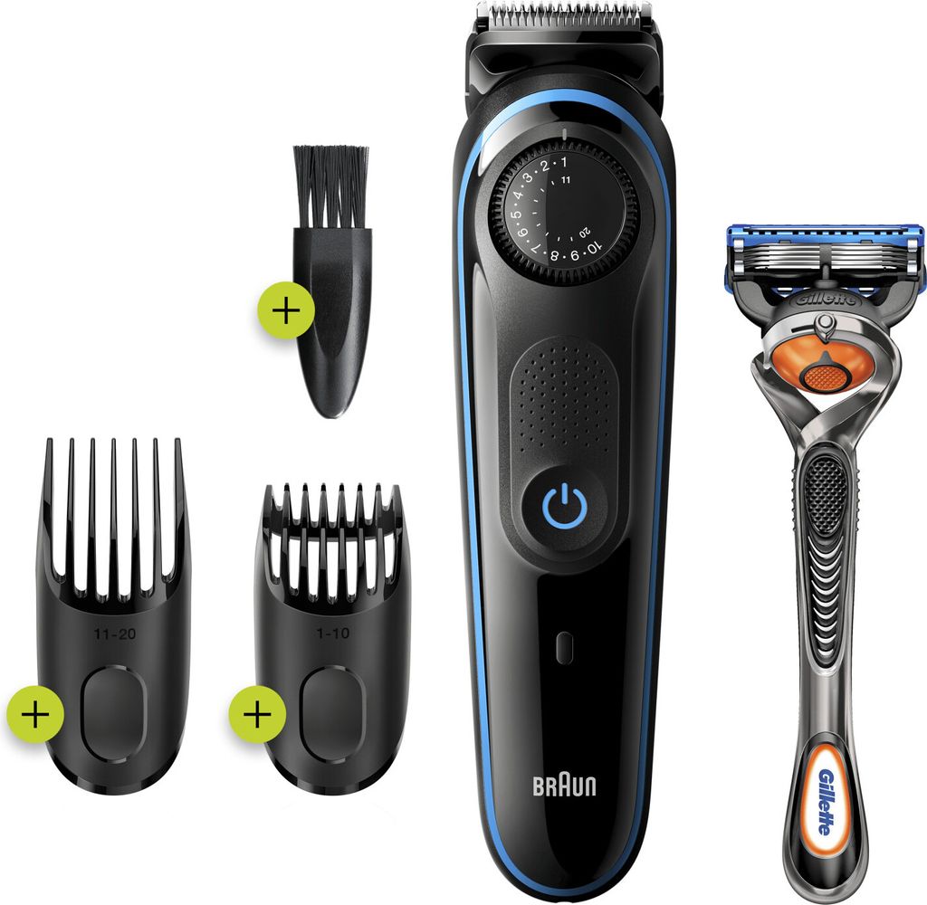 Braun BeardTrimmer 81705178, Waschbar, Akku, Schwarz, Blau Produktbild 