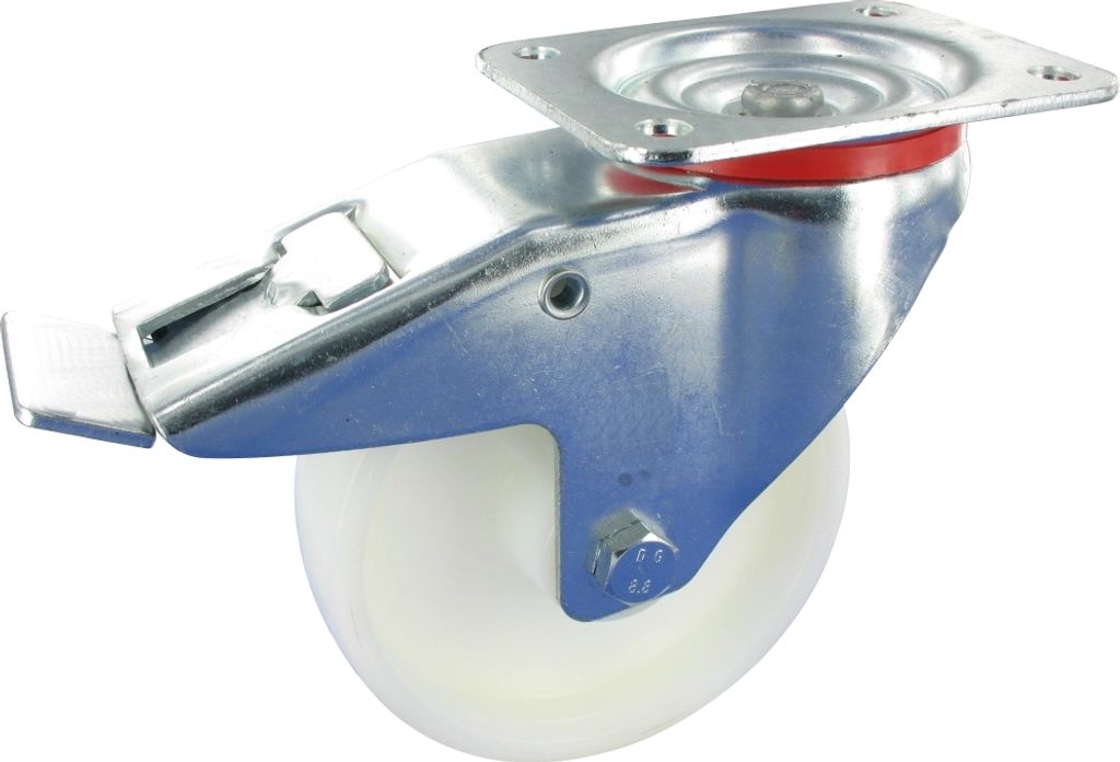 Lenkrolle mit Feststeller Rad 80mm Polyamid Gleitlager Tragfähigkeit:150KG