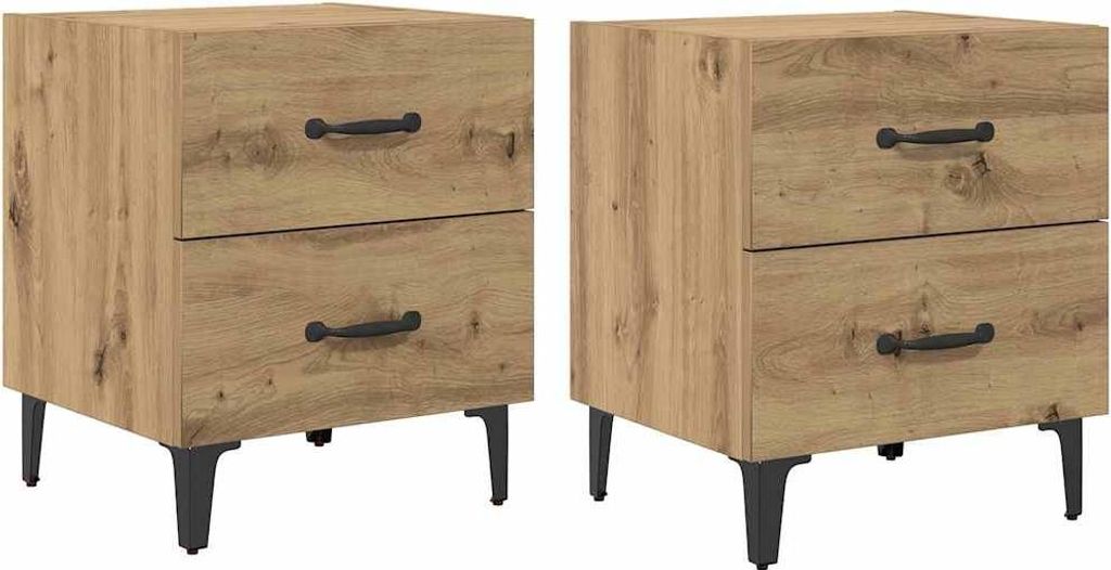 Bettschrank 2 pcs Artisan-Eiche 40 x 35 x 47,5 cm Holzwerkstoff