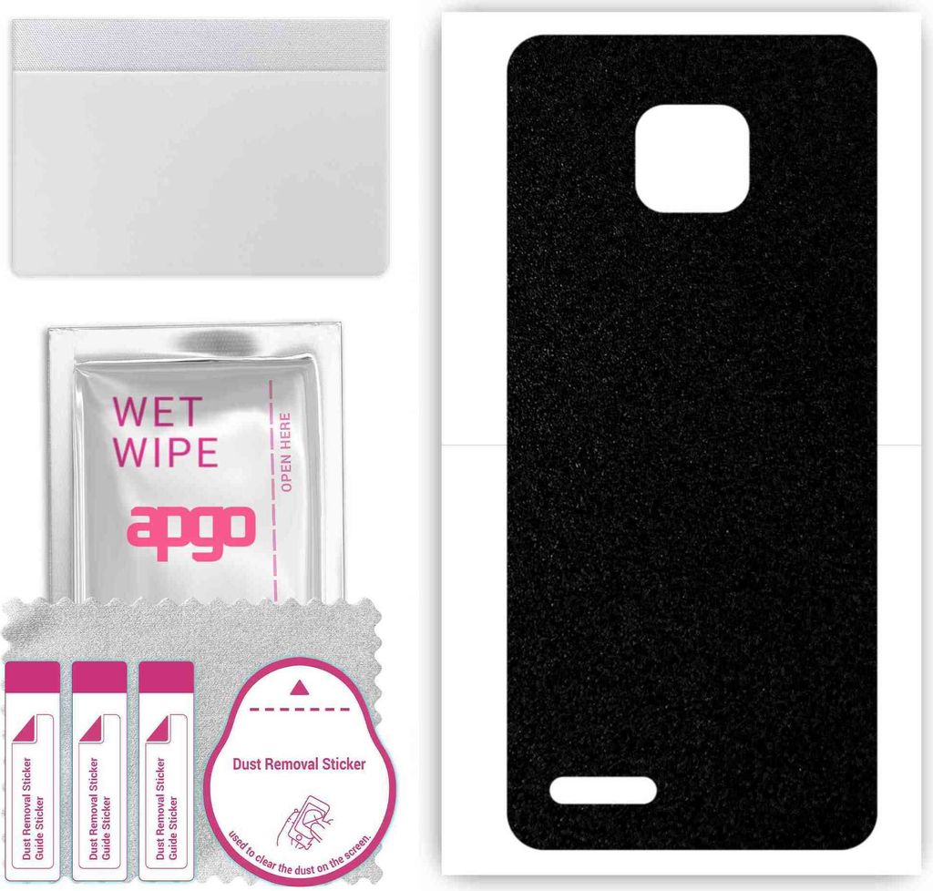 apgo Rückseite Schutzfolie, Skin, kompatibel mit Ulefone Note 7T, Hinten Displayschutzfolie aus Vinylfolie, kratzfest, einfache Montage - Mattschwarz