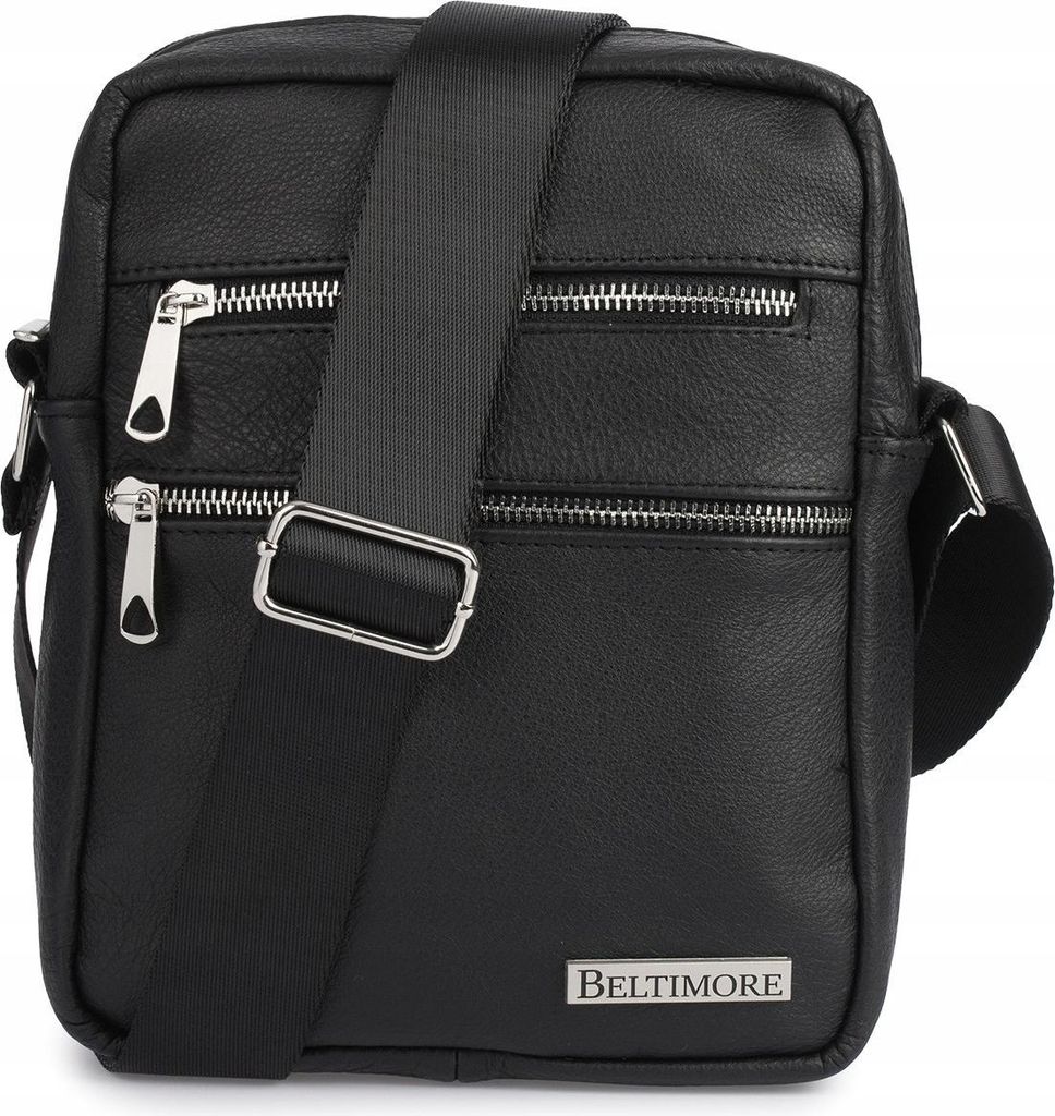 Schwarze Beltimore Umhängetasche aus hochwertigem Leder für Herren