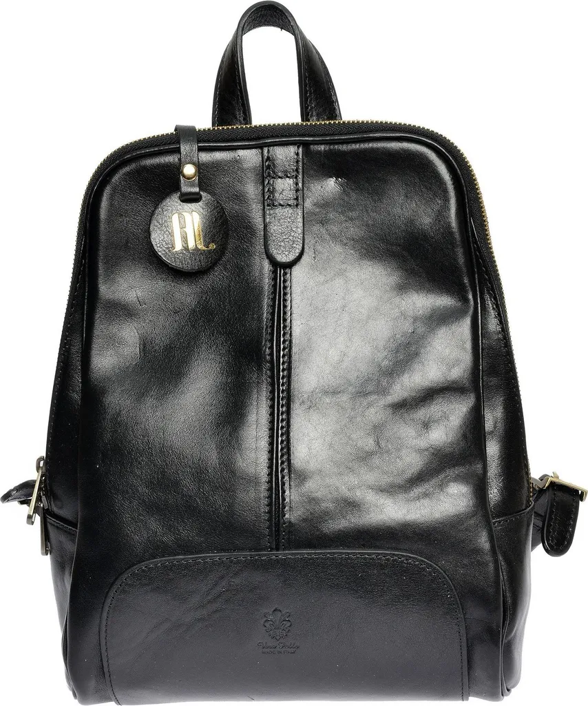 anna luchini black leather backpack Casual Backpack, Standard Fashion Satchel