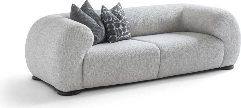 Elegantes graues Stoffsofa für Wohnzimmer im modernen Stil