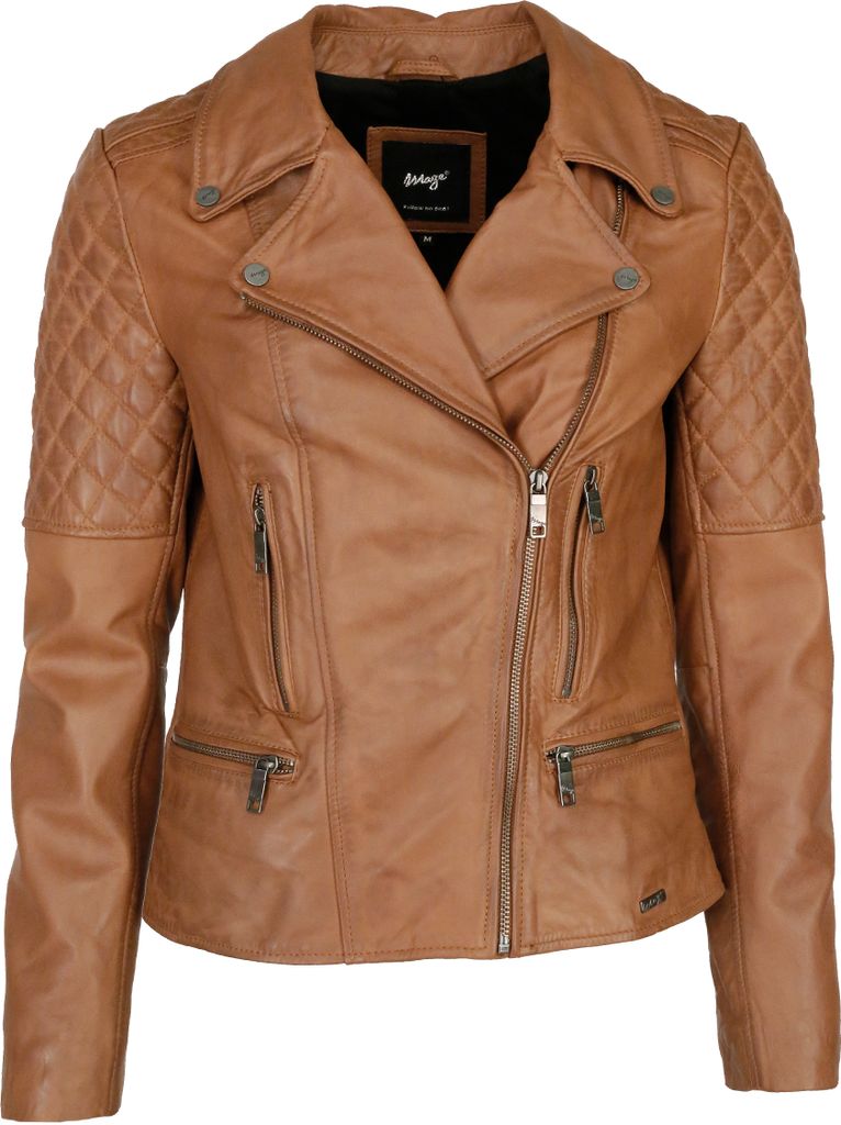 Maze Lederjacke Solna Damen cognac L