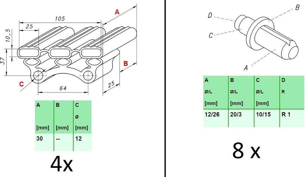10x Kappen Bett Lattenrost Endkappen Halter Bettkappen Produktbild 