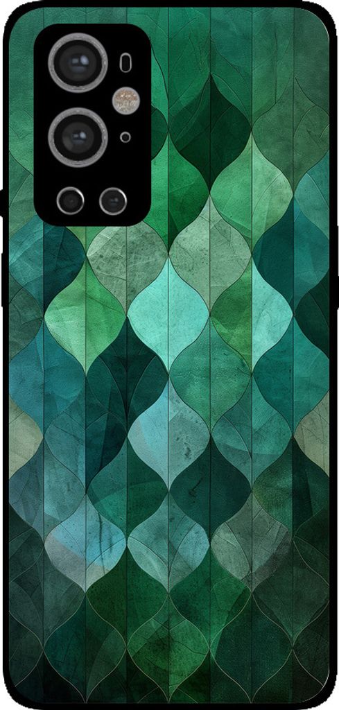 Smartphonica Phone Case Passend für OnePlus 9 Pro mit grünem blätter drucken - TPU zurück Abdeckung Fall grünes Blatt-Design - Grün