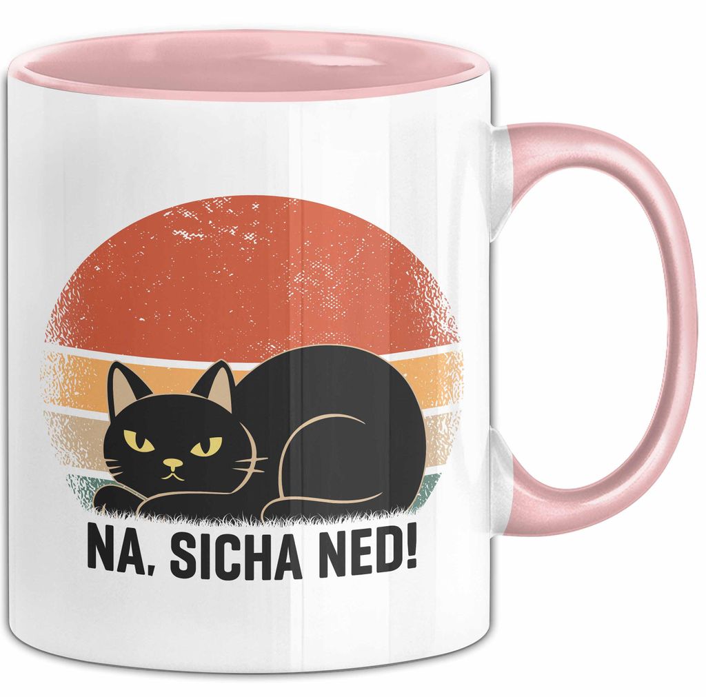 Katze Tasse Geschenk Na Sicha Ned Geschenkidee Katzenliebhaber Kaffee-Becher (Rosa)