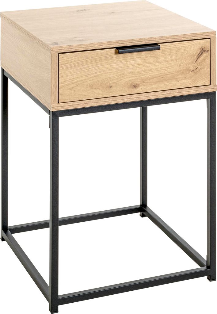 HAKU Konsole Nachtkonsole Beistelltisch Eiche hell, schwarz Produktbild 