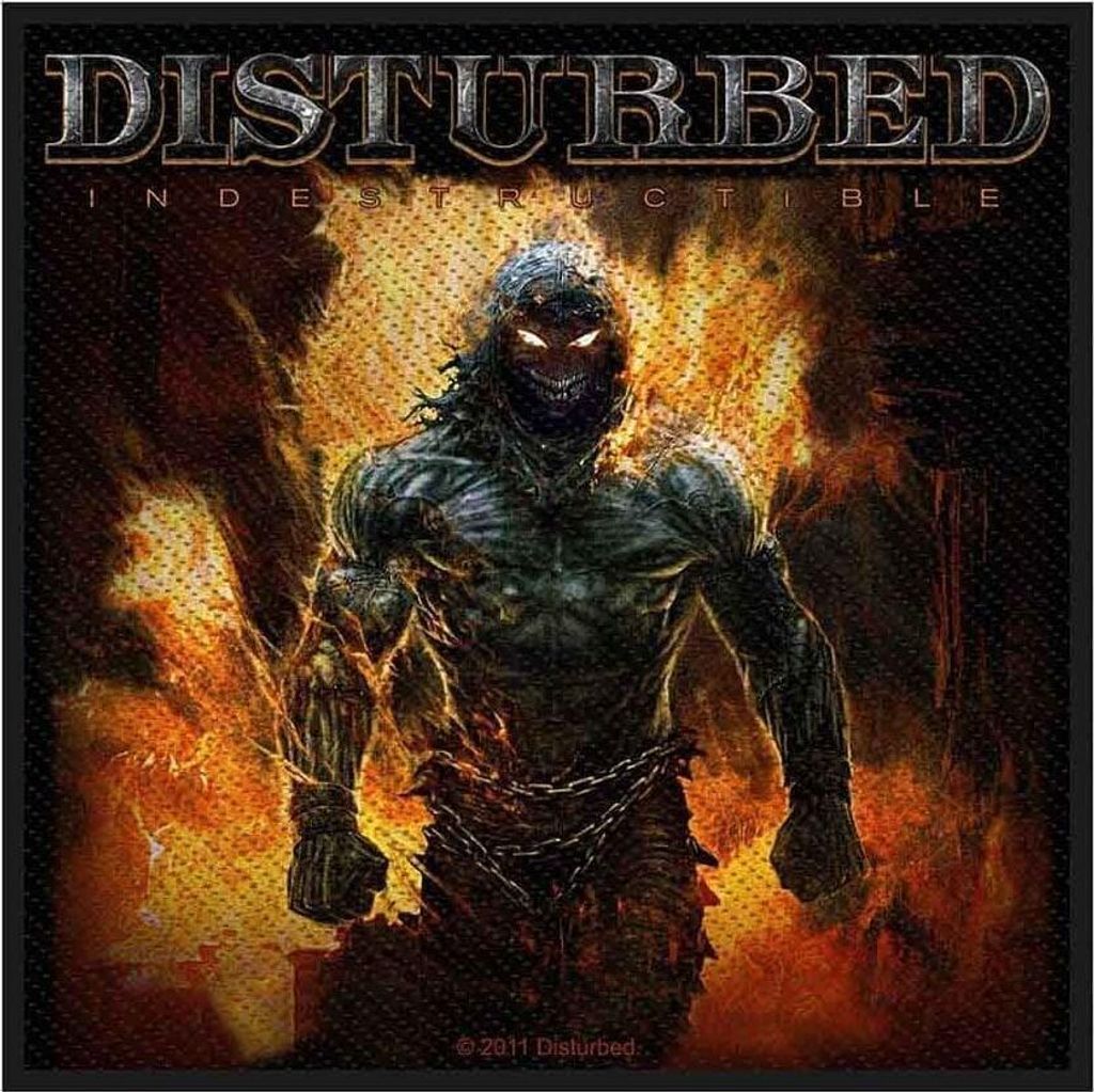 Disturbed Indestructible Aufnäher zum Aufnähen 100 x 100 mm