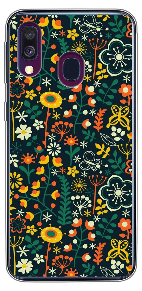 MuchoWow Handyhülle Schutzhülle Hülle für Telefoonhoesje Samsung Galaxy A40 Mädchen - Schmetterling - Pflanzen - Muster - Mädchen - Kinder ...