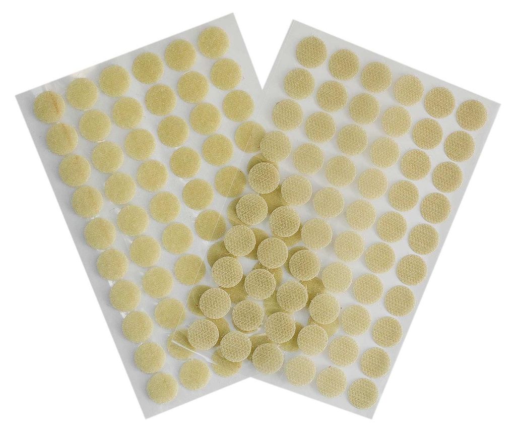 Klettband-Punkte, Klebepunkte, 15mm, creme