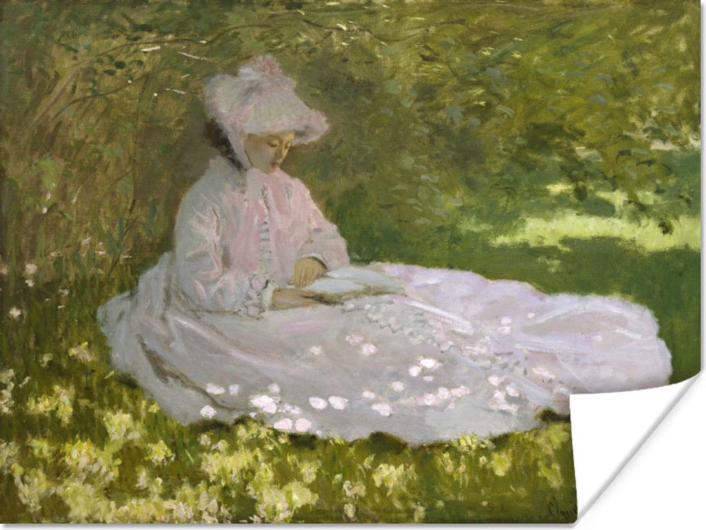 MuchoWow Poster Frühling - Gemälde von Claude Monet 160x120 cm - Foto Plakat