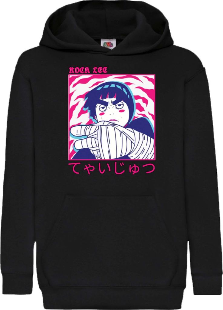 Kinder Kapuzenpullover Naruto Rock Lee 02, 12-13 Jahr - 152 / Schwarz