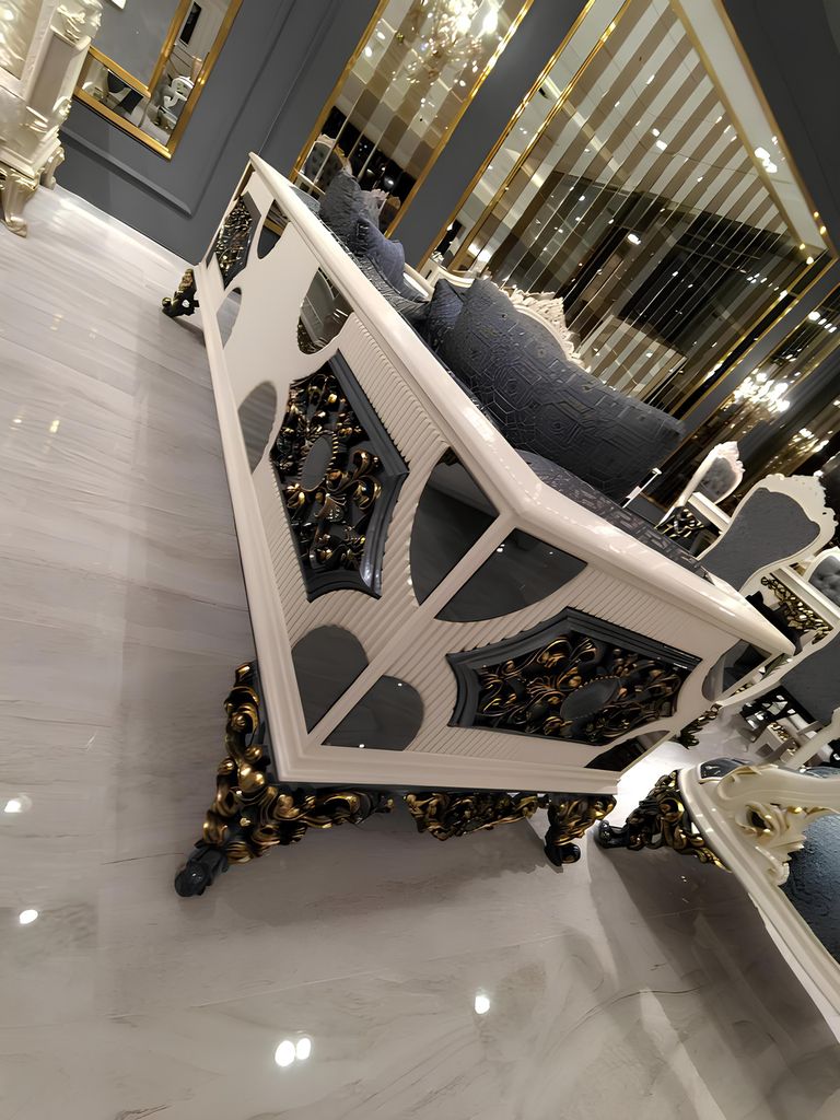 s 3 Sitzer Sofa Edlen Sofa Eleganter Wohnzimmer Art deco Sofa Neu