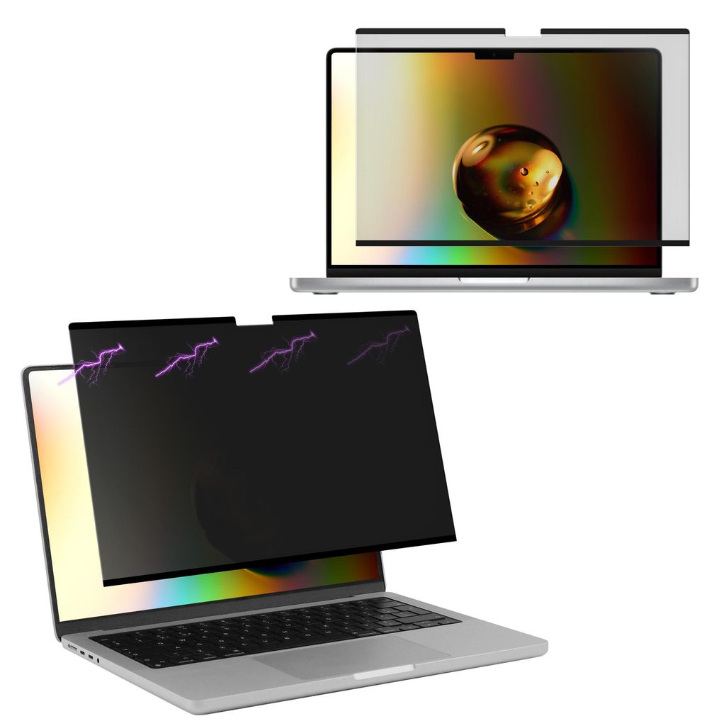 kwmobile Sichtschutzfolie für Apple Macbook Air 15 M4 2025 A3241 Folie - Blickschutzfolie Privacy Screen - Laptop Folie magnetisch - Anti Spy Folie -