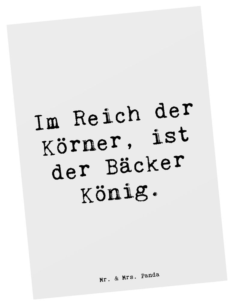 Mr. & Mrs. Panda Postkarte Spruch Bäcker Krönung - Weiß - Geschenk, Beruf, Bäckerhandwerk, handgefertigte Geschenke, Berufsliebe, Gebäck, Ansi...
