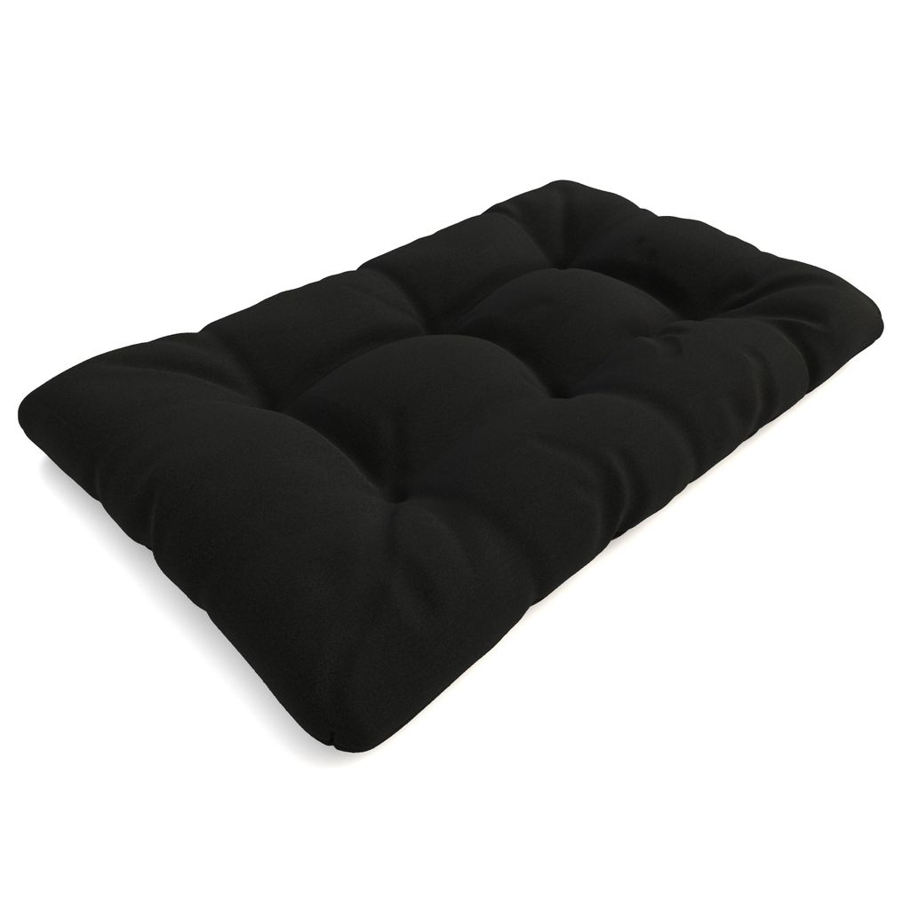 POKAR Palettenkissen mit schöner Steppung Auflage Palettensofa, Größe:Sitzkissen 120 x 80, Farbe:Schwarz