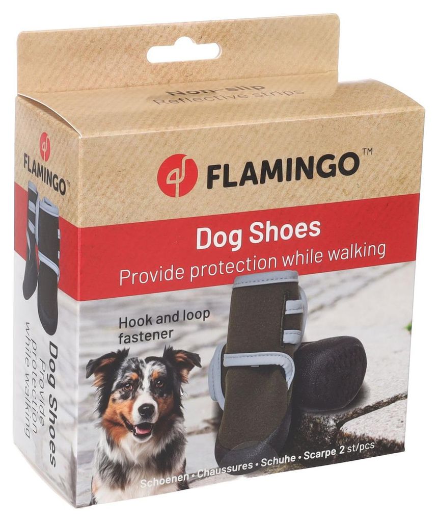 Flamingo Hundeschuhe Laky grün - 2 Stück, Größe: XL