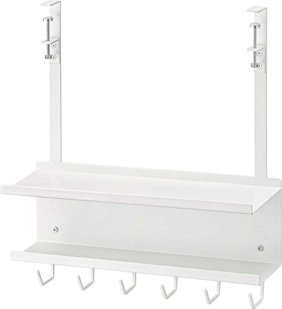 Yamazaki Kabelkanal Organizer Kabelmanagement für Schreibtisch zum Anklemmen weiß