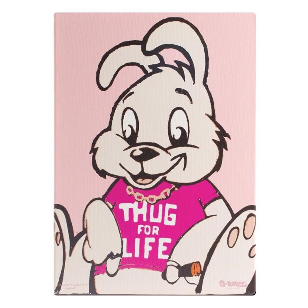 Banksy THUG FOR LIFE Druck auf Leinwand 45x32cm G-Rollz Canvas