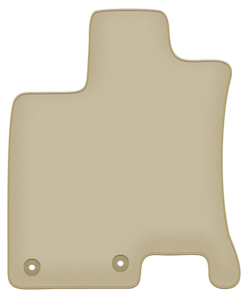 Fahrerfußmatte Velours PREMIUM beige passend für Nisan Qashqai +2 (2008-2013, Crossover) – mit Befestigungen – passgenau