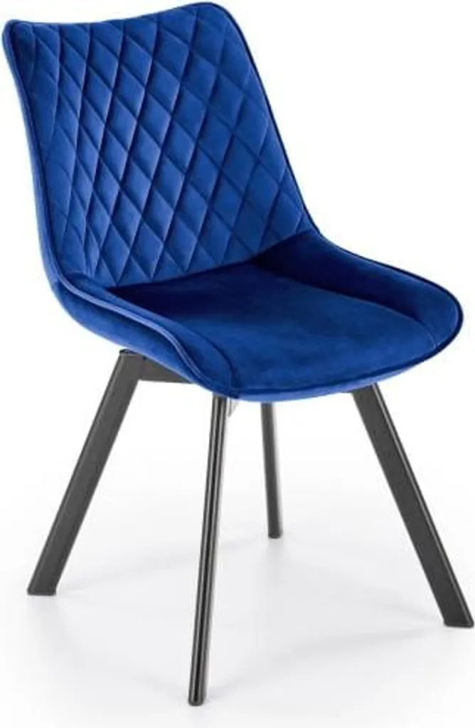 Chaise de bureau pivotante K520 bleu marine et noir avec pieds stables