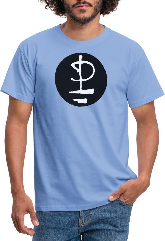 Spreadshirt Pink Floyd Logo Schwarz Weiß Männer T-Shirt, XXL, Carolina Blue