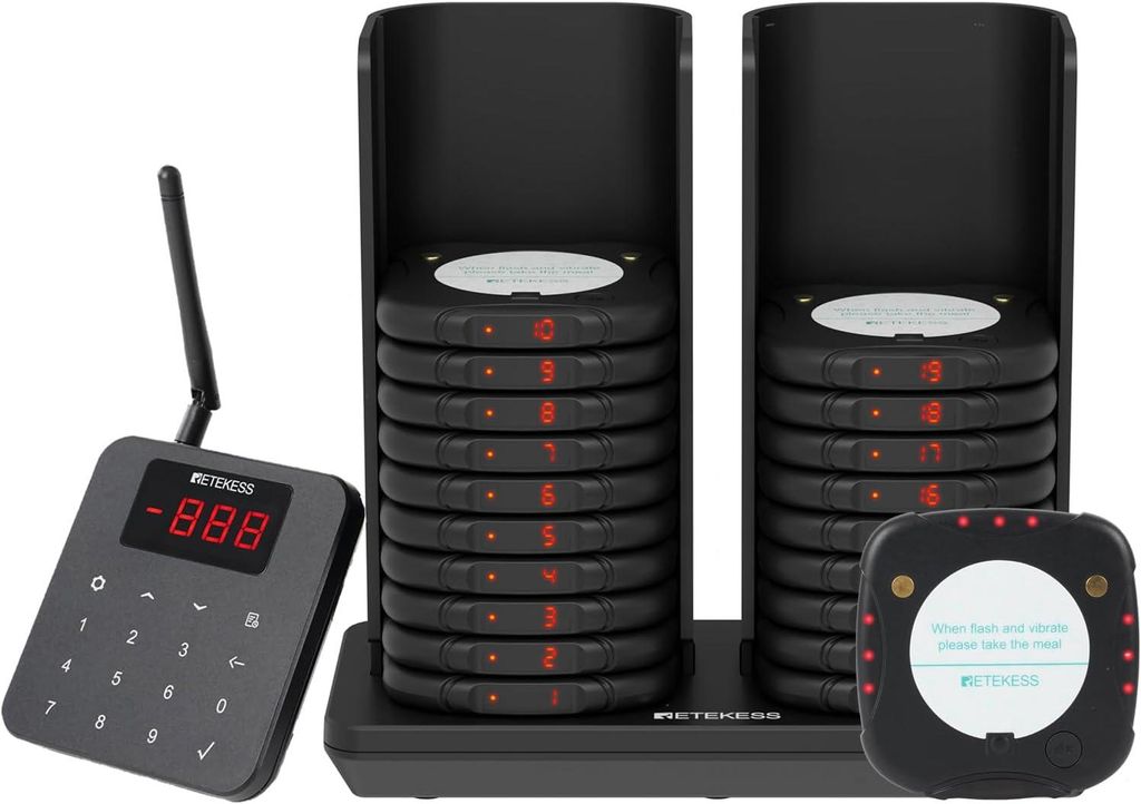 Retekess TD186 Restaurant Pager System, 20 Pager, 600 m, Produktbild 