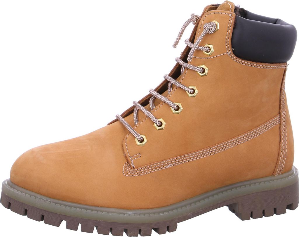 Fusion Damenschuhe Stiefel Schnürer Boots Braun Freizeit, Schuhgröße:42 EU