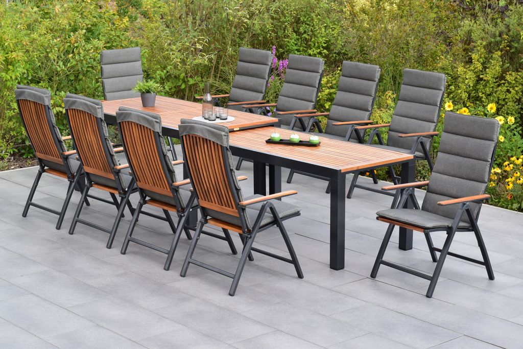 Merxx Gartenmöbel Set Athos 21tlg., 10 Klappsessel inkl. Produktbild 