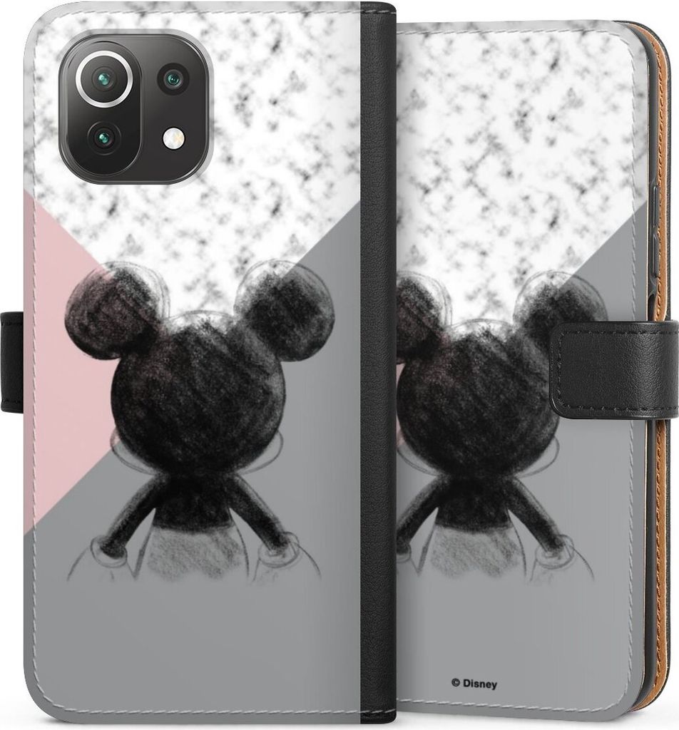 DeinDesign Klapphülle für Xiaomi Mi 11 Lite 5G NE Handytasche Lederhülle Tasche Disney Marmor Mickey Mouse