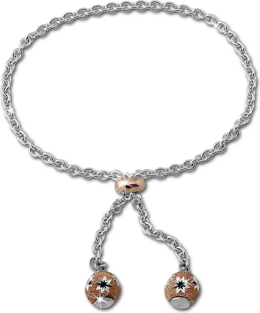 Bracelet SilberDream D2SDA2215E avec fleurs en argent doré rose pour femme