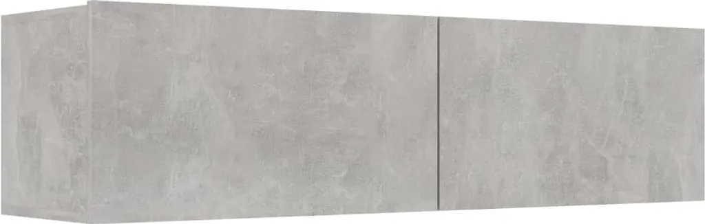 Meuble TV bas gris béton 120 cm - Support multimédia en bois composite