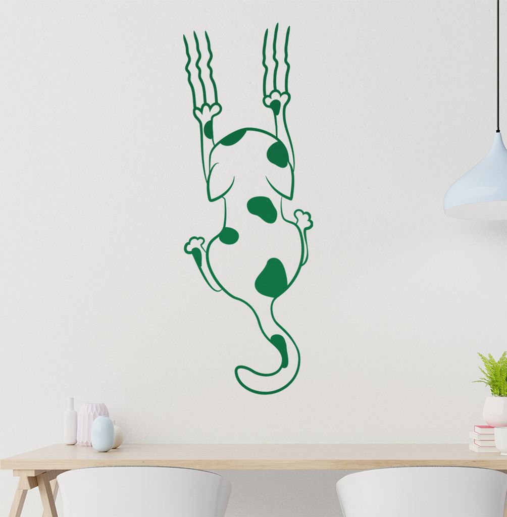Katze rutschen Krallen Wandtattoo in 6 Größen - Wandaufkleber Wall Sticker - Dekoration, Küche, Wohnzimmer, Schlafzimmer, Badezimmer