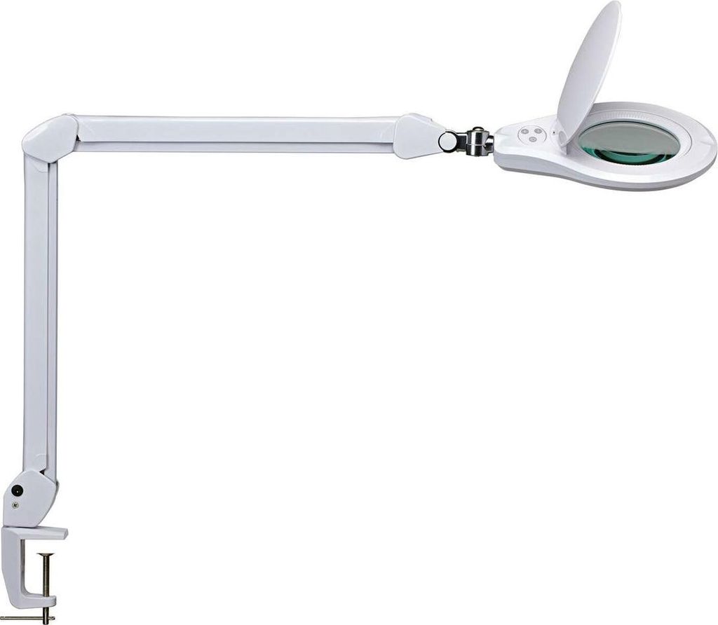 MAUL Lupenleuchte MAULsource LED 6.500 K dimmbar Klemmfuß weiß