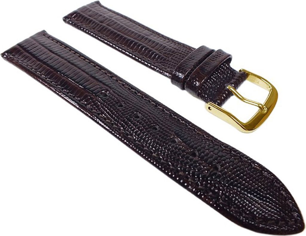 Minott Teju-Print Ersatzband Uhrenarmband Kalbsleder Band Dunkelbraun 22157G, Anstoß:20 mm