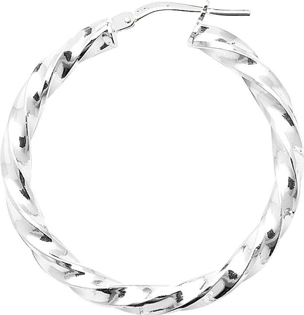 925 Sterling Silber Damen - Paar Creolen - 25mm; TRS17698MM25