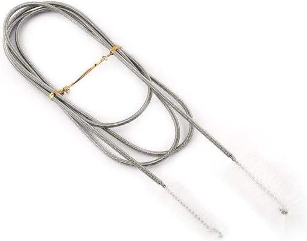 Brosse flexible inox 155cm avec ressort double tête pour filtre aquarium