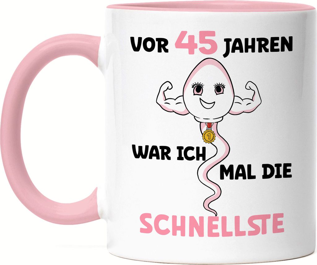 Vor 45 Jahren War Ich Mal Die Schnellste Tasse Rosa Birthday Party Geburtstagstorte Dance Alles Gute Zum 45. Geburtstag