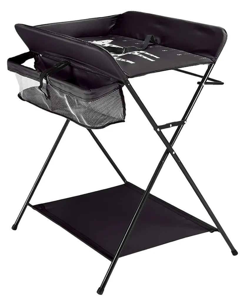 Balançoire bébé ergonomique pliable et rangement facile - Noir Classique